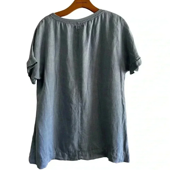 FLAX | Blue Linen “Roadie Tee” Size S - Picture 3 of 12